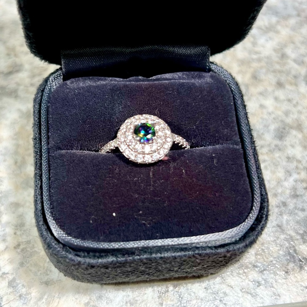 Size 6 - Womens Silver Purple/Green Jewel from Mexico